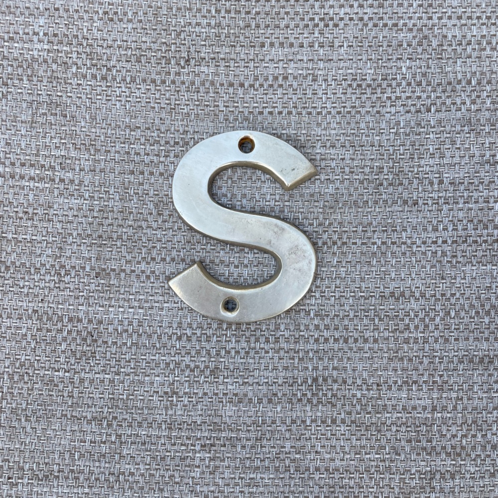 Vintage “S” solid brass letter